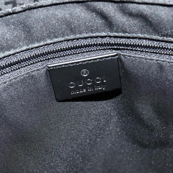 GUCCI Bamboo GG Canvas Hand Bag Nylon Black Silver - Picture 14 of 16